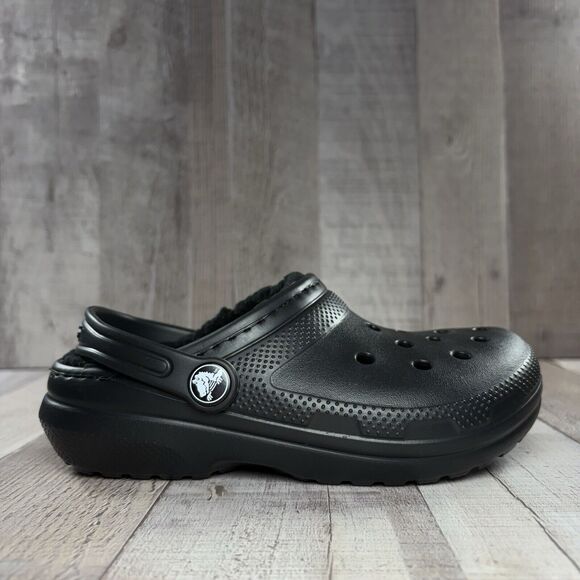 Crocs Classic Lined Clogs Little Kids PS Size 13 Slip On Shoes Sandals Black - Picture 7 of 11